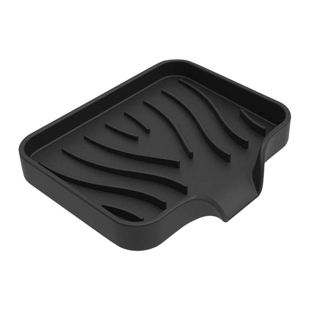 support savon silicone rayures ondulées gris noir bleu rose moderne évier cuisine