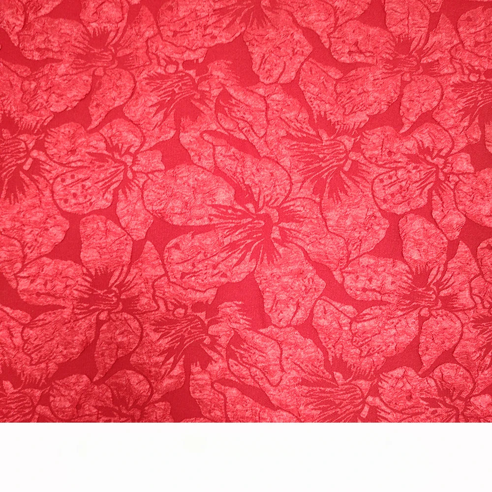 tissu polyester brocart fleurs relief rose clair beige gris rouge jaune doré opacité Jacquard