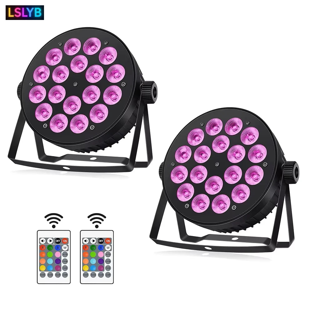 projecteur led noir 18 leds multicolore dmx bluetooth stroboscope événement spécial