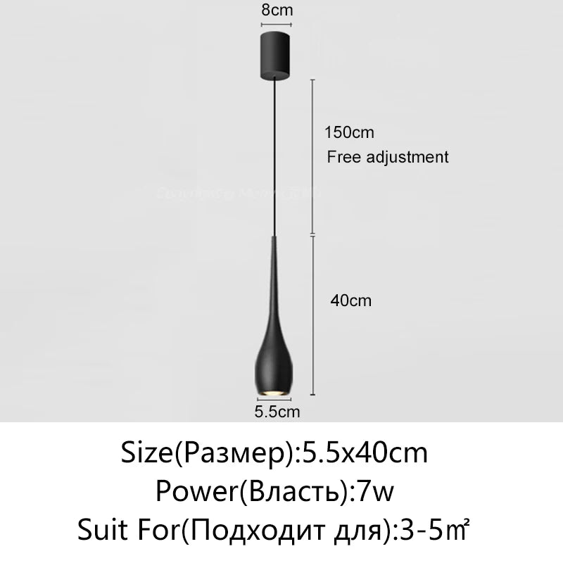 Suspension lumineuse moderne pendentif câble blanc noir ampoule filament visible restaurant chambre cuisine