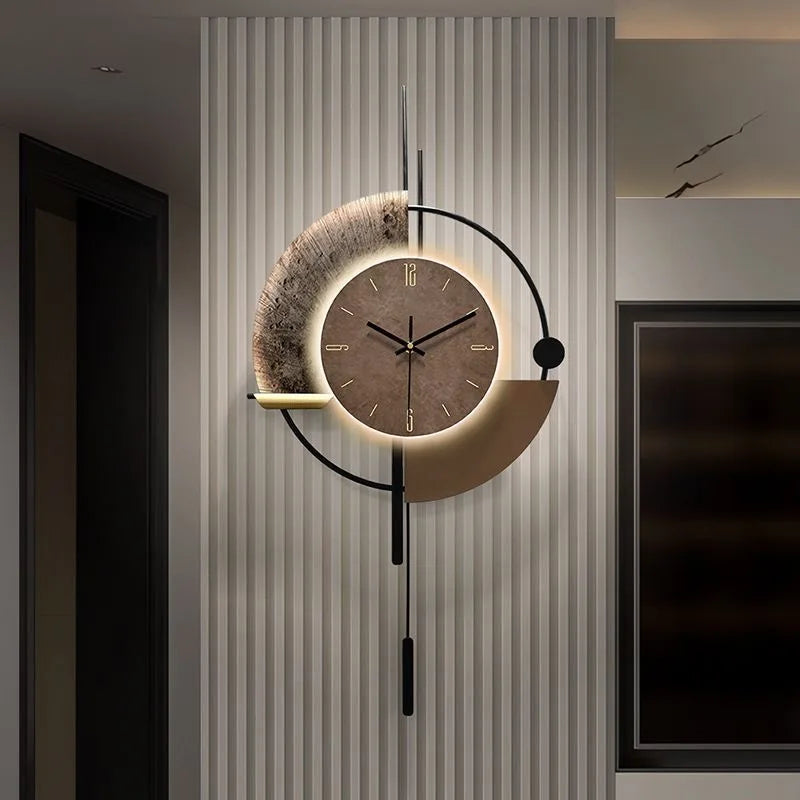 Horloge murale LED blanche sur fond de télévision