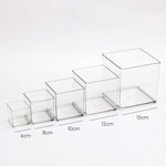 cube transparent moderne vase hydroponie plante verte sans motif minimaliste récipient acrylique