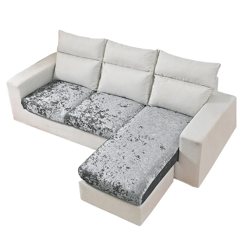 housses canapé d'angle velours gris moderne automne hiver brossé lavable sectionnel deux places