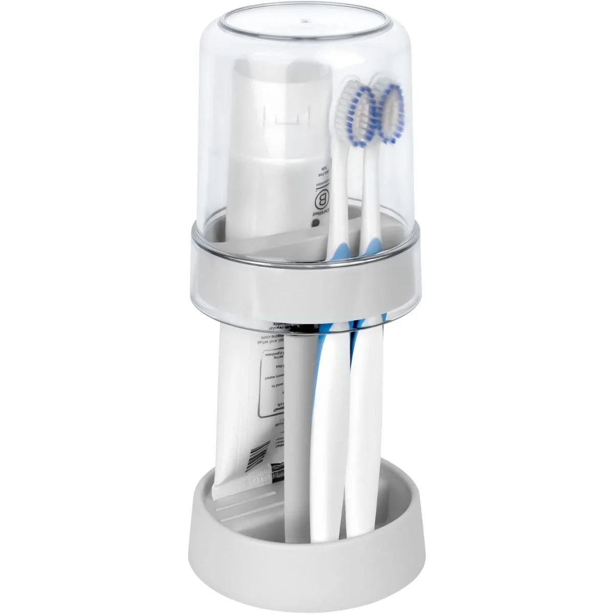 porte brosse dents anti poussière transparente moderne adhésif salle bain organisation dentifrice blanc rond