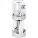 porte brosse dents anti poussière transparente moderne adhésif salle bain organisation dentifrice blanc rond