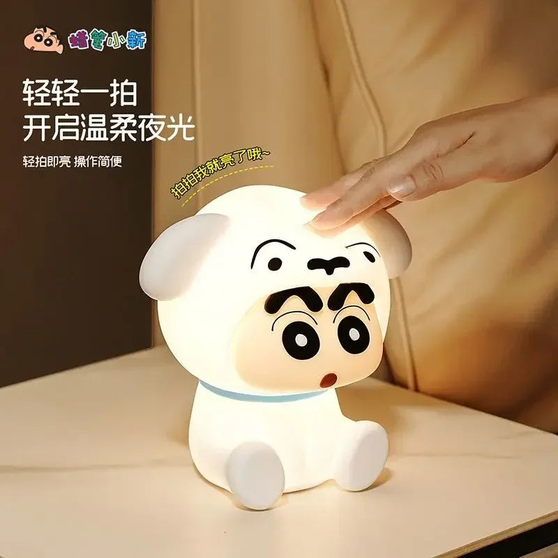 lampe table cartoon visage animé yeux sourire blanc protection yeux chambre étudiant cadeau anniversaire