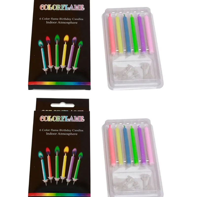 bougies anniversaire violet jaune bleu vert rose rouge adhésifs modernes simples super lumineuses fantaisie