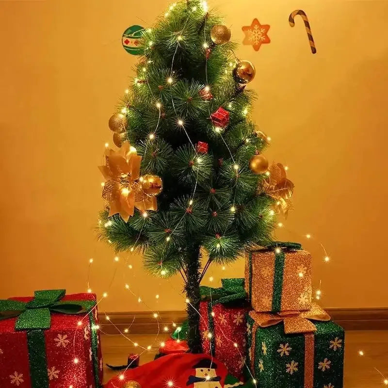 guirlandes lumineuses led blanc doré moderne decoration maison noel batteries included