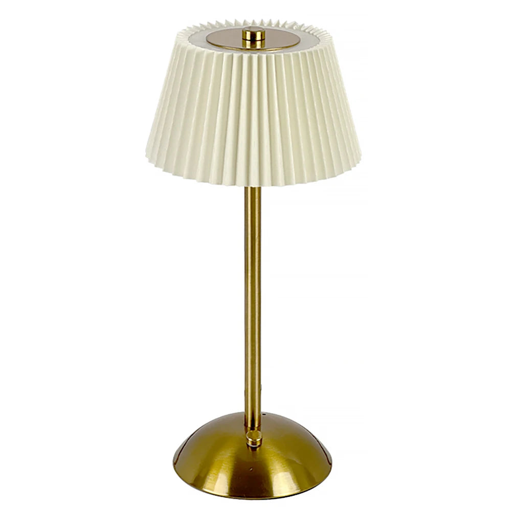 lampe chevet or plissée rechargeable usb moderne abat jour blanc rouge