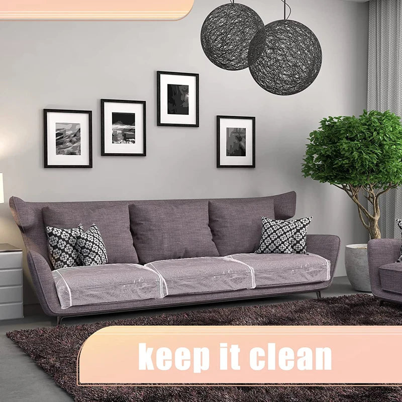 protège siège canapé transparent pvc beige texture lin moderne adhésif inclusion sièges lin bandes
