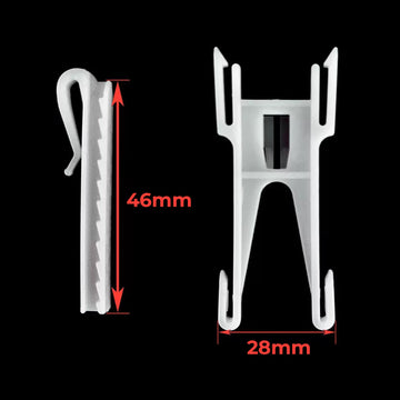 rideaux blancs rubans fins clips modernes accessoires voilages polonais fixations plastique haute qualité