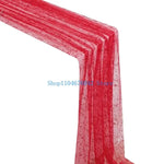 nappe festive rouge paillettes scintillantes tissu décoratif table coton polyester serviettes pliées assiettes couverts