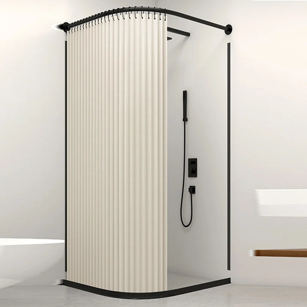 cabine douche pliante rideau polyester tufté beige gris bleu marine rayures verticales moderne tringle