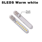 lampe led rechargeable moderne adhésive rouge bleu vert blanc transparent usb tactile