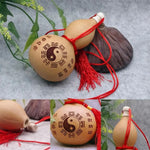 décoration traditionnelle calebasse yin yang chinois pompon rouge suspendue maison collection artisanat