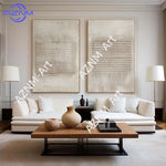 Tableau abstrait contemporain beige texture gris lignes horizontales 50x70cm 40x60cm 30x40cm 20x30cm 55x80cm