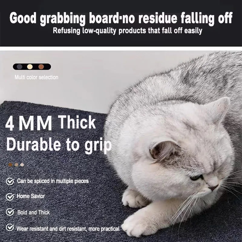 tapis grattage chat tissu adhésif protection meuble moderne gris texture