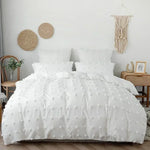 ensemble literie double blanches moderne zippé 200x200cm haute qualité polyester blanc
