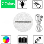 lampe chevet led blanc texture craquelée moderne base acrylique câble usb piles aaa non