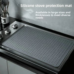 tapis protection silicone anti dérapant moderne gris texture points adhésif plaque cuisson