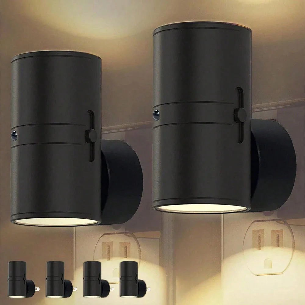 veilleuse led murale noire moderne flux lumineux faible prise murale certifiée ul rohs cem
