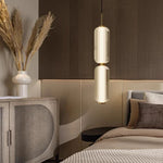 suspension lumineuse moderne blanc doré rayures horizontales opacité câble noir 90 260V 249 2000lm