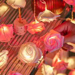 Décoration romantique guirlande fleurs rose