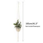 porte plante suspendu macramé blanc coton décoration bohème jardin intérieur balcon maison extérieur