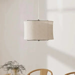 Suspension lumineuse moderne toile lin beige clair interrupteur tactile chambre salonhôtel