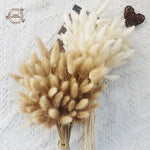 bouquet fleurs séchées forme lapin décoration table mariage anniversaire baby shower pampas lagurus phragmites