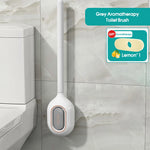 brosse wc moderne adhésif poils noirs blanc accessoire salle bain nettoyage durable 42cm