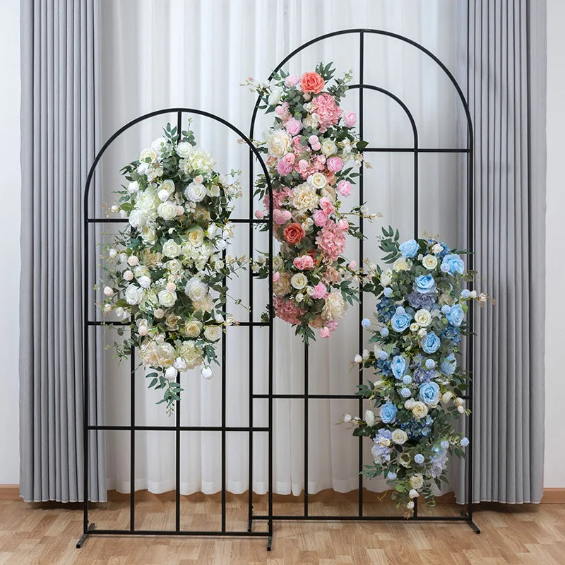 support fleurs artificielles moderne bouquet doré élégant décoration mariage tablecoration métal or rouge blanc
