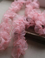 écharpe plissée organza polyester transparente rose vert blanc mariage mode occasionnelle
