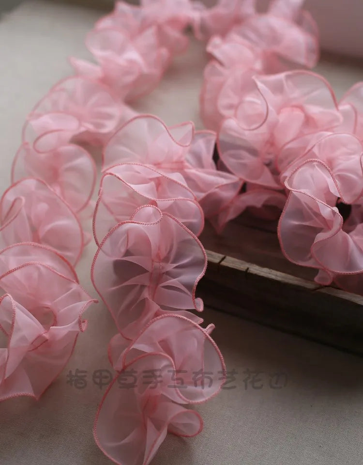 écharpe plissée organza polyester transparente rose vert blanc mariage mode occasionnelle
