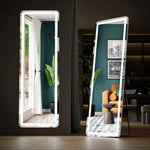 miroir pied moderne éclairage led blanc noir minimalisteintérieur
