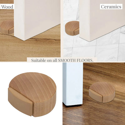 Cale porte en bois naturel adhésive sans perçage