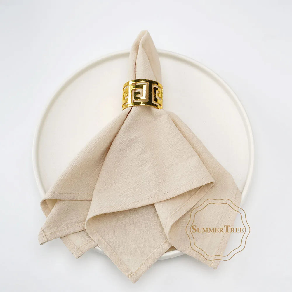 serviettes coton orange rose gris beige table classique réutilisables festive fourchette couteau