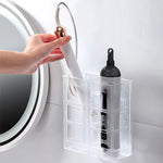 organisateur mural blanc transparent sèche cheveux boucleur fer lisser coiffeur rangement minimaliste multiple