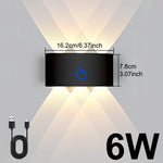 lampe murale led moderne noire interrupteur tactile charge usb chambre cuisine