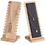 présentoir bois colliers pendentifs chaînes organisation bijoux moderne différents motifs argenté doré