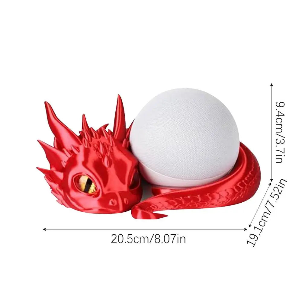support enceinte connectée dragon stylisé impression 3d fantaisie couleur rouge bleu vert violet noire