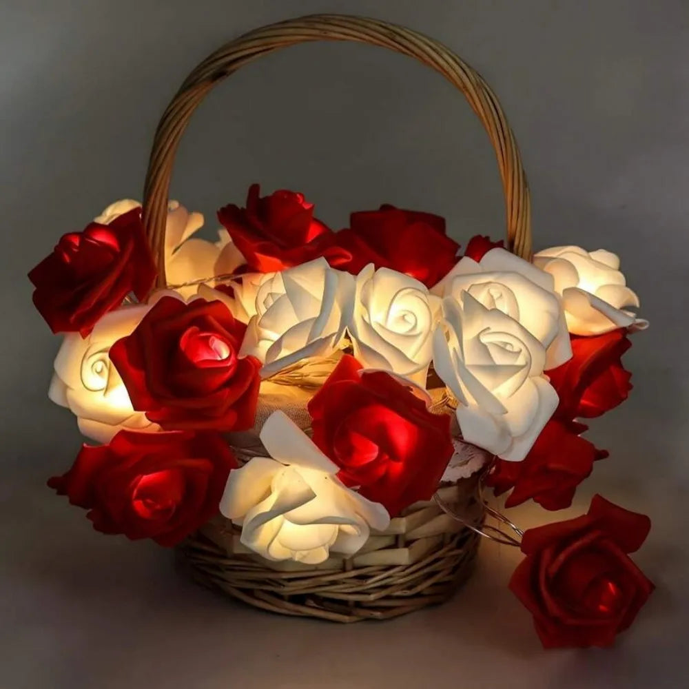 guirlande lumineuse rose led saint valentin mariage décoration intérieure moderne chambre blanc rouge
