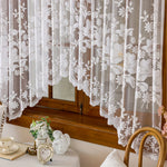 rideau blanc floral dentelle vintage fenêtre moderne maison polyester autocollant