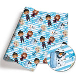 papier cadeau disney personnages anna elsa ariel bambi bleu rose jaune blanc