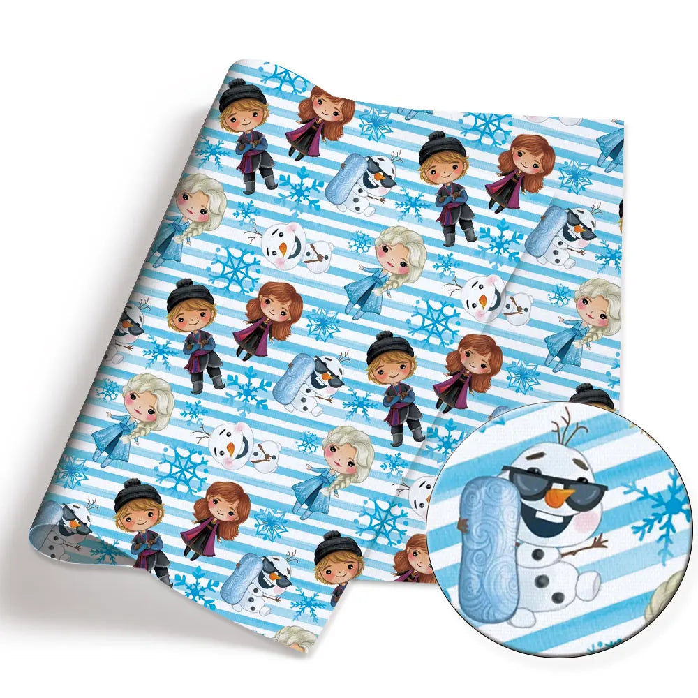 papier cadeau disney personnages anna elsa ariel bambi bleu rose jaune blanc