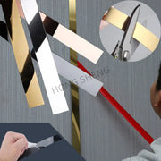 Autocollant mural en acier inoxydable 3m, ligne décorative moderne pour meubles et murs, décoration de salon