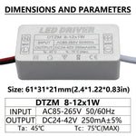 transformateur alimentation led 250ma 300ma 12v 24v 36v isolation stable électronique blanc connecteurs
