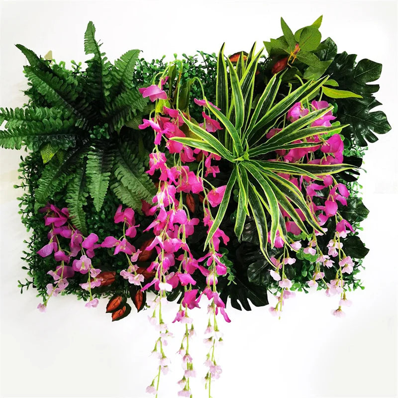 panneaux muraux artificiels herbe verte feuilles fleurs modernes extérieurs accrochables fêtes mariage noël
