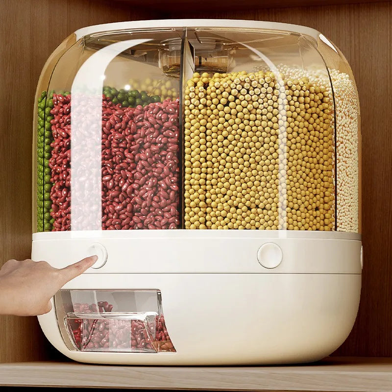 distributeur grains transparent moderne hermétique qualité alimentaire beige vert blanc