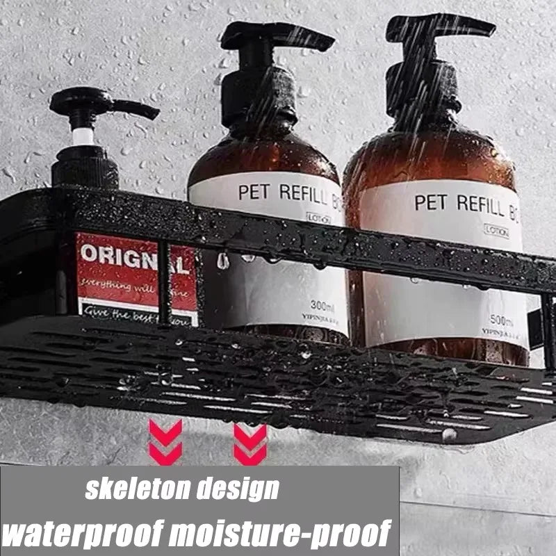 étagères rangement adhésives modernes blanc noir imperméables métal lisses bouteilles cosmétiques flacons parfum encens